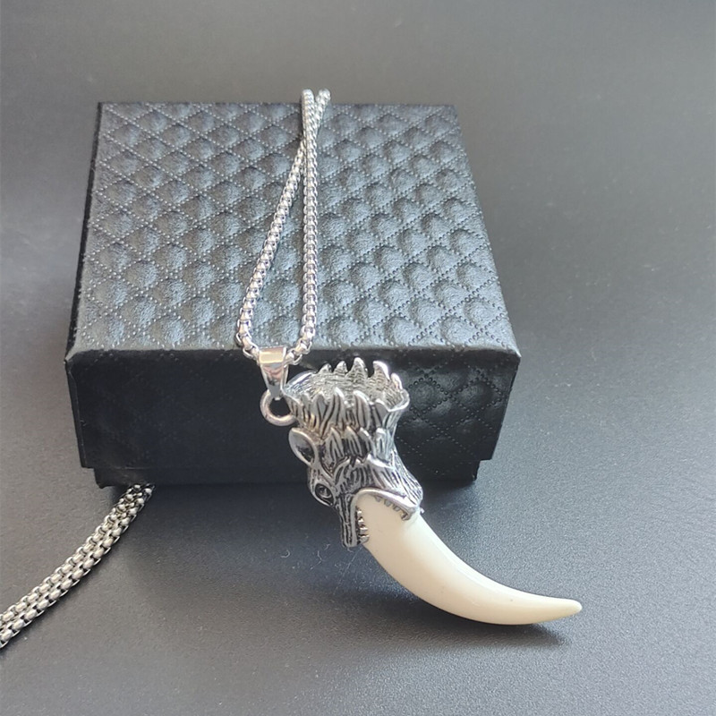 狼牙吊坠男黑狗牙辟邪挂饰短款民族情侣挂件复古个性学生礼物潮人