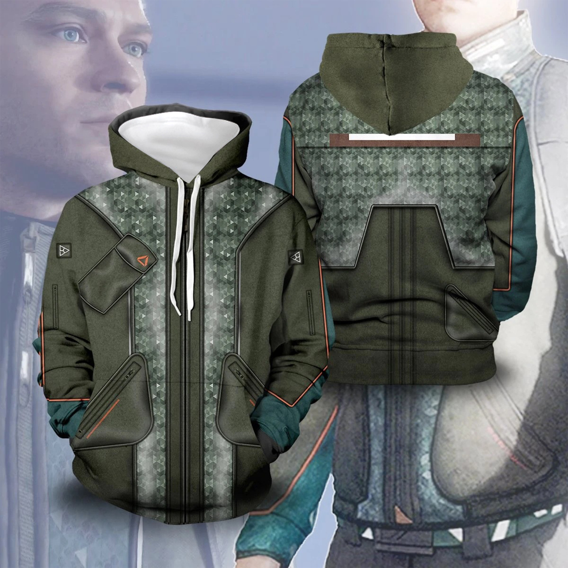 2023新款 底特律变人卫detroit become human 3d印花连帽衫卫衣男