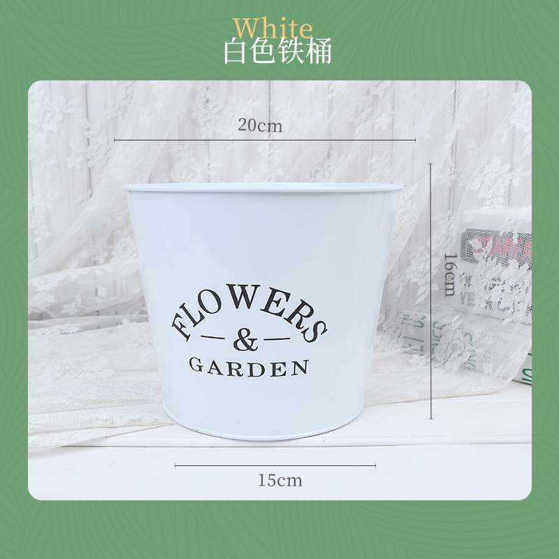 Factory Source Color Iron Flower Pot Balcony Decoration Bonsai Greenery Pot Iron Flower Pot Sunflower Flower Pot