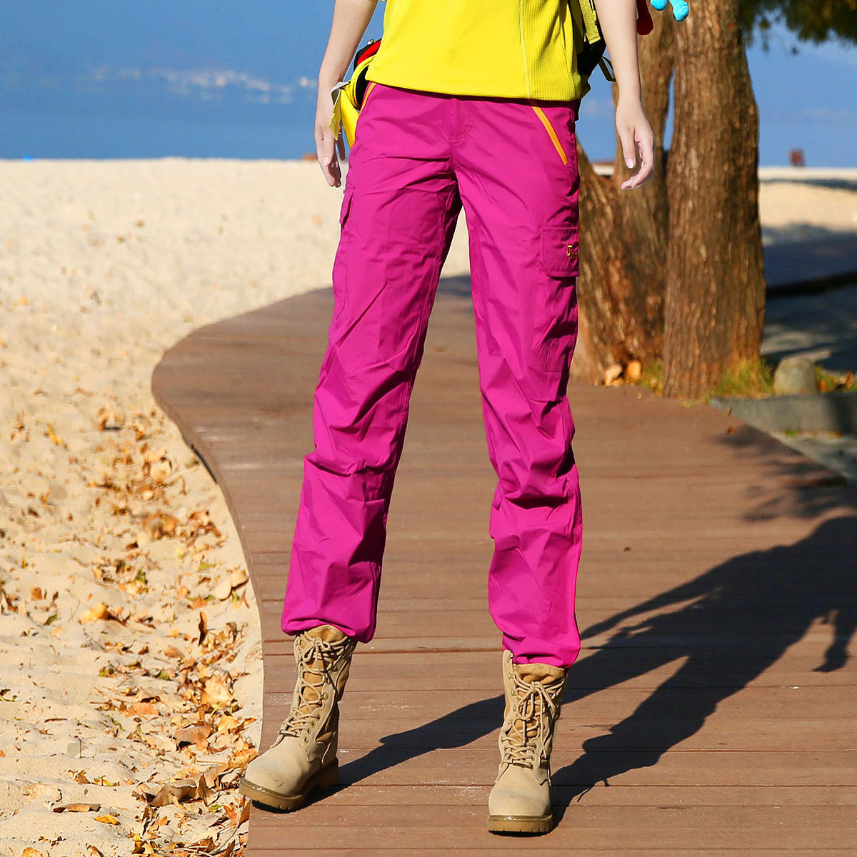 雪丘岛户外冬新款冲锋裤 滑雪裤 登山裤防风防水修身长裤 女款