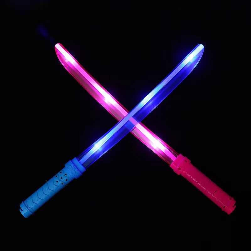 New Luminous Docking Samurai Sword Stitching Music Sword Double Section Knife Children's Stall Night Market Hot Sale at Scenic Spot Supply