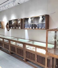 新中式实木珠宝展示柜玻璃展柜玉器首饰货架陈列柜中岛台壁柜