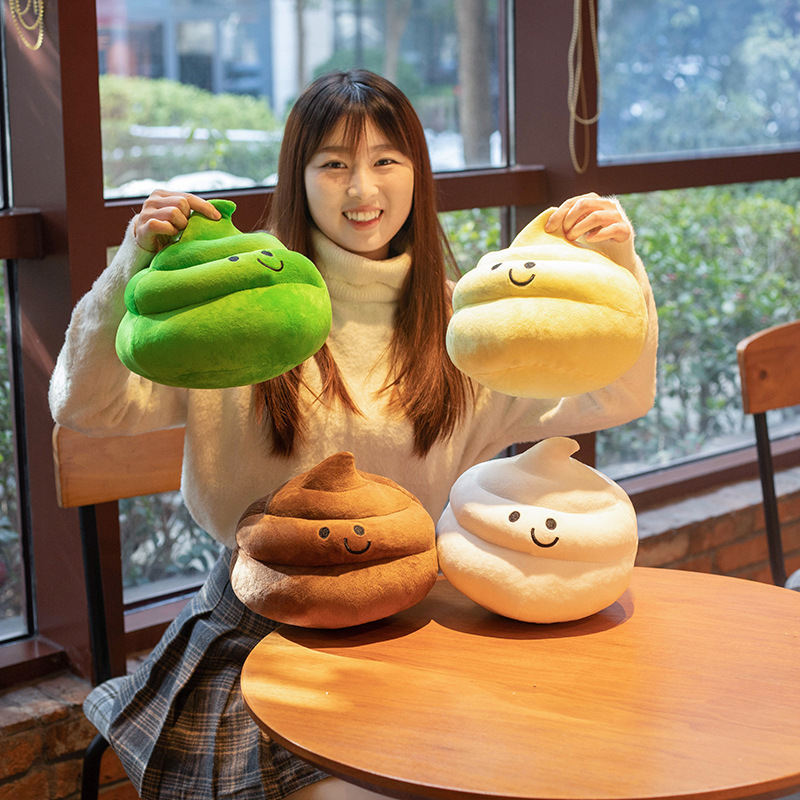 亚马逊跨境日本创意仿真可爱表情大便抱枕玩偶毛绒玩具一件代发