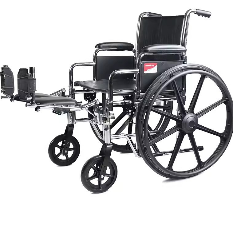 鱼跃轮椅h102残疾人老年人加宽加重加大型代步车轻便折叠轮椅车