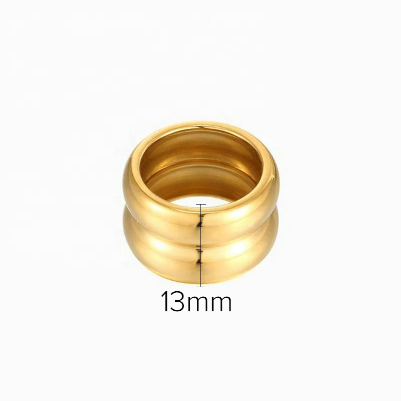 Amazon Cross-Border European and American Ins Ring 14K Wide Edge Double Layer Simple Textured Women's High-Grade Titanium Steel Bracelet Wholesale