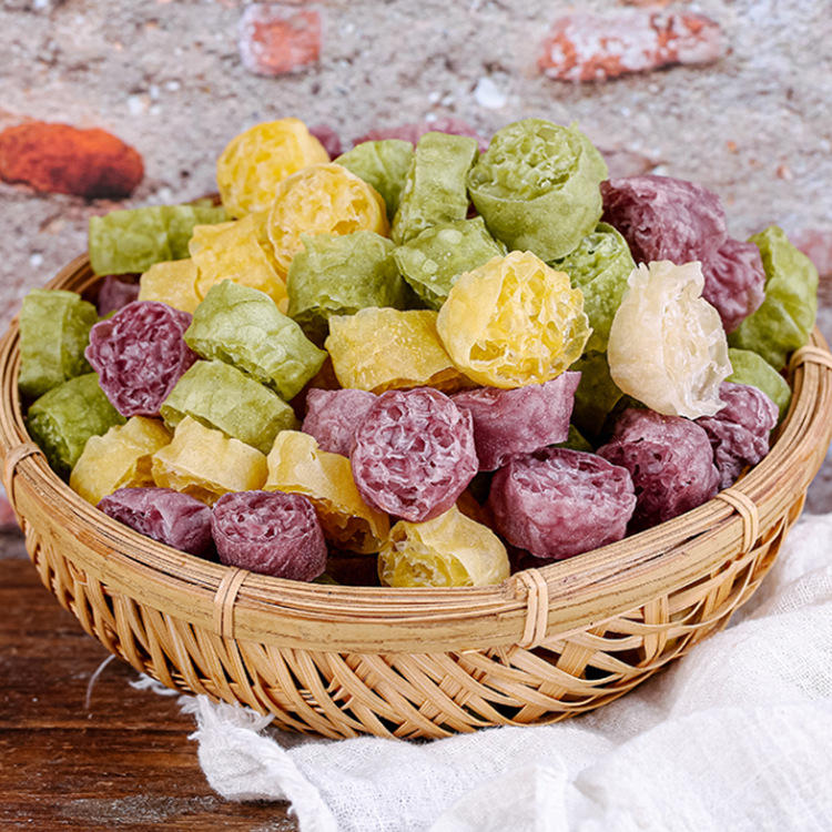 彩虹面筋爆炒凉拌 跑江湖摆地摊吸汁彩色面藕厂家现货批发供应