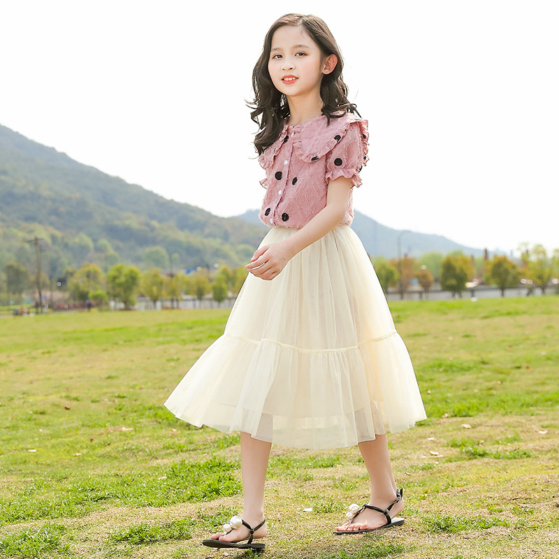 网红女童装夏装连衣裙中大童女装套装夏季小学生女孩公主裙子12岁