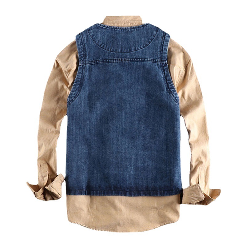 牛仔马甲男士背心无袖坎肩外套春秋百搭款上衣复古休闲简约褂子潮