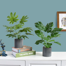 北欧仿真植物摆件假绿植盆景办公室内装饰品家居客厅龟背叶小盆栽