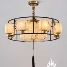 新中式吊灯客厅灯全铜大气中国风别墅复式楼餐厅茶室灯具