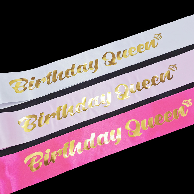 Amazon New Bronzing Shoulder Strap Birthday Party Wedding Belt Birthday Queen Ceremonial Belt Birthday Decoration