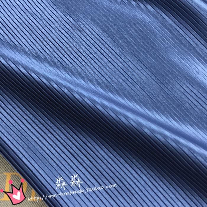电光服装百褶布料 纯色细风琴褶压皱仿真丝色丁 新款不透裙子面料