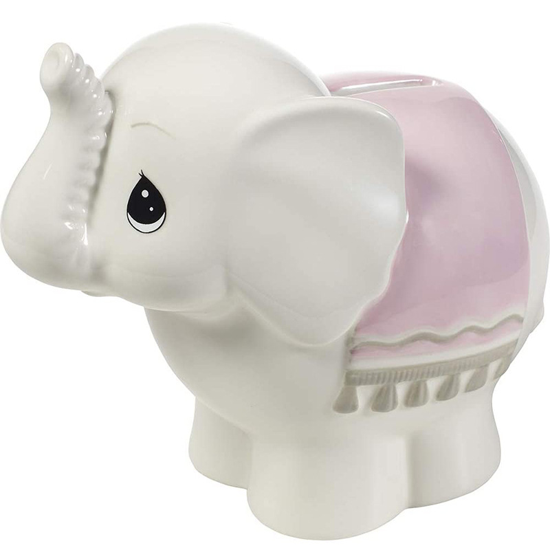 创意卡通陶瓷储蓄罐 卡通小象储钱罐 大象存钱罐陶瓷动物出口