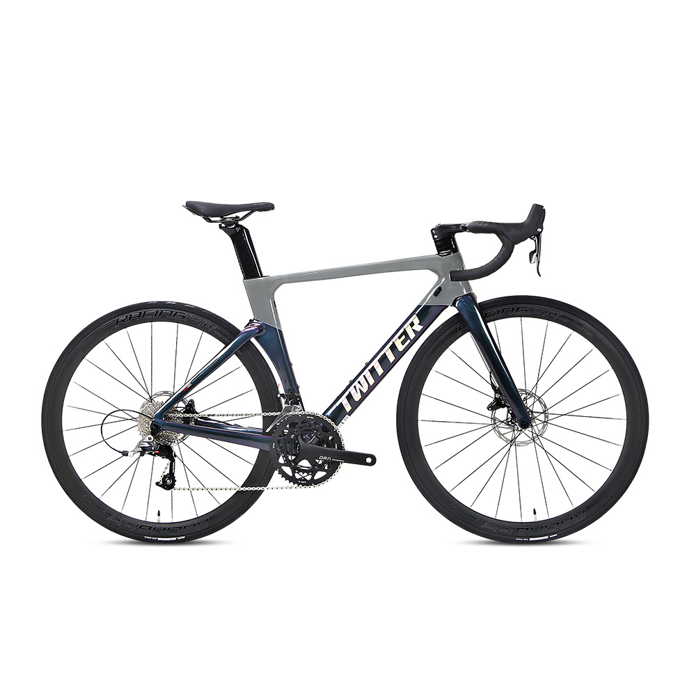 极光aurora变色龙碟刹碳纤维公路车22变速油碟中锁轮组自行车