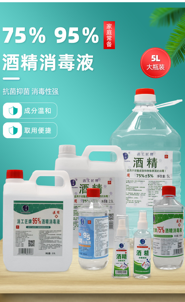 厂家供应酒精消毒液75%乙醇医生用家用室内皮肤物体消毒酒精喷雾