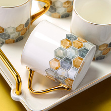 WUQA欧式茶具茶杯家用杯子套装陶瓷水杯套装客厅杯具家庭轻奢