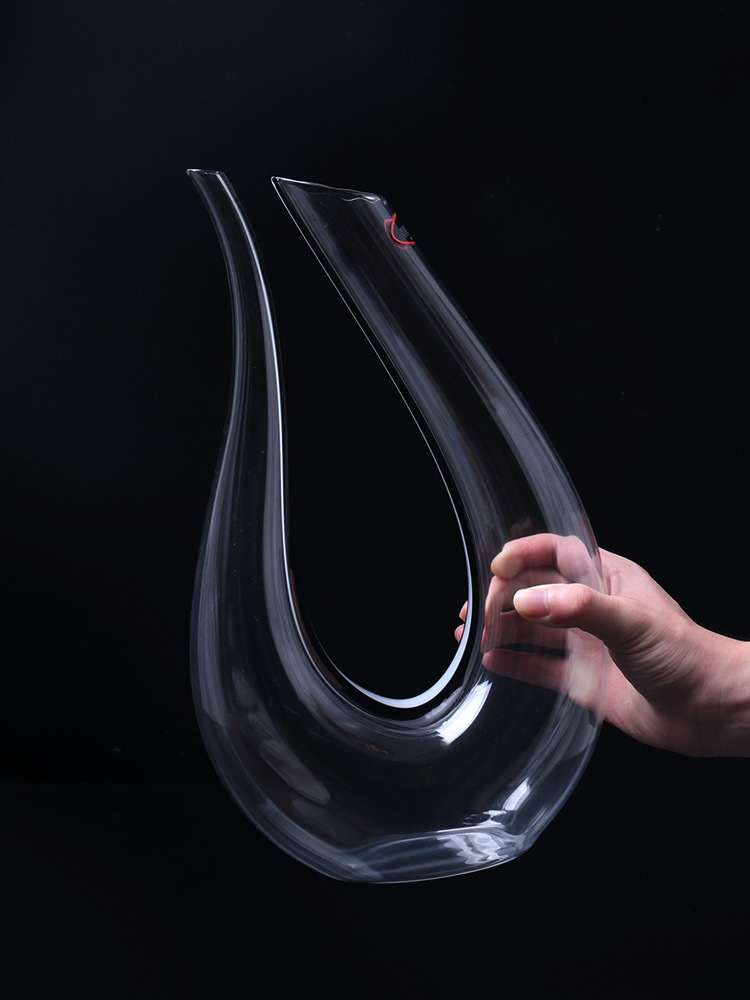 奥地利进口riedel醴铎竖琴u型水晶醒酒红酒人工吹制盛酒器分酒器