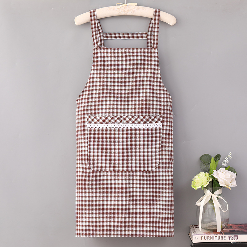 Cotton Apron Fashion Jacquard Household Adult Sleeveless Kitchen Oil-Proof Apron Customized Printing Advertising Apron Manufacturer