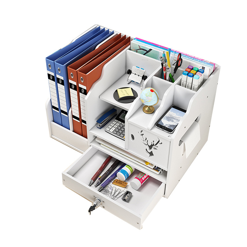 Desktop Bookshelf Multi-Layer A4 File Storage Rack Multi-Functional Data Organizing Book Stand Storage Rack Office File Rack