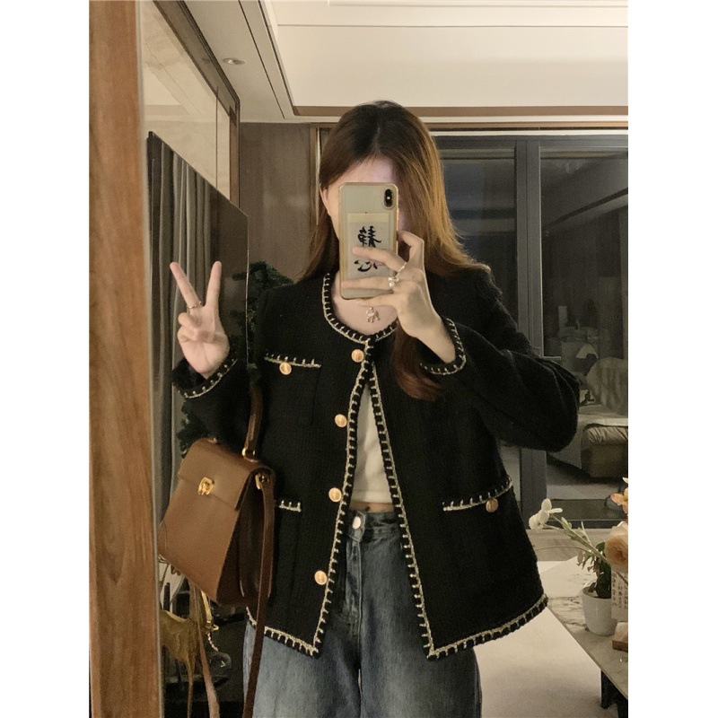 粗花呢上衣高级感洋气法式温柔设计感小香风外套-阿里巴巴