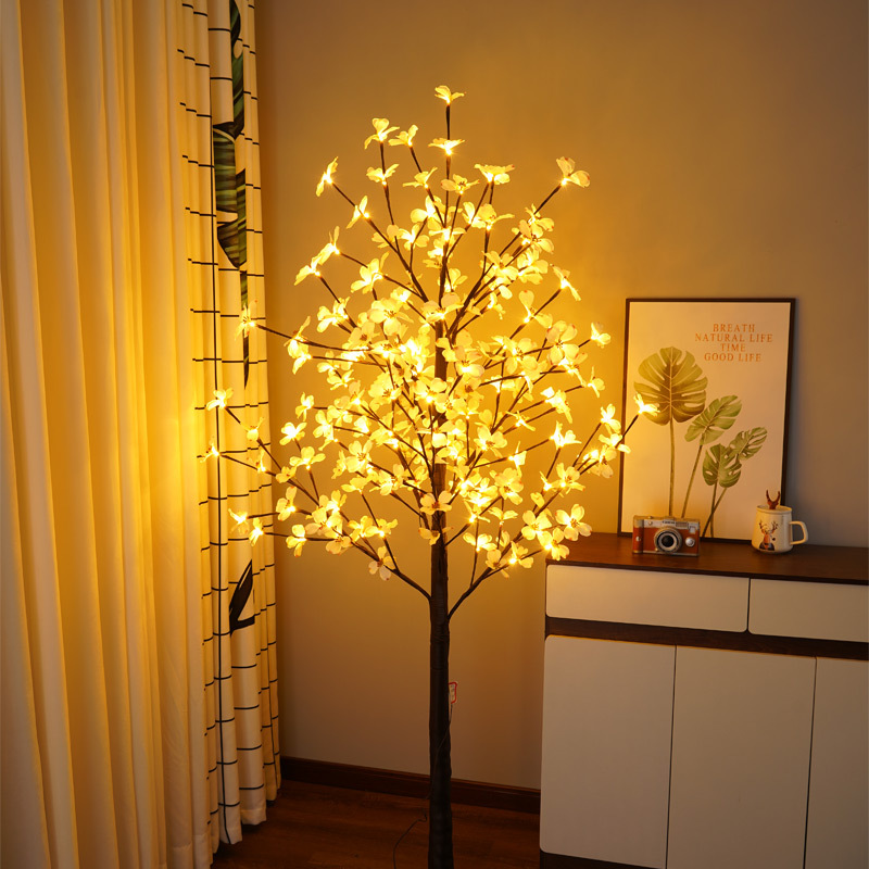 树灯 LED感恩节山楂花造型家居装饰灯圣诞派对场景布置景观发光树