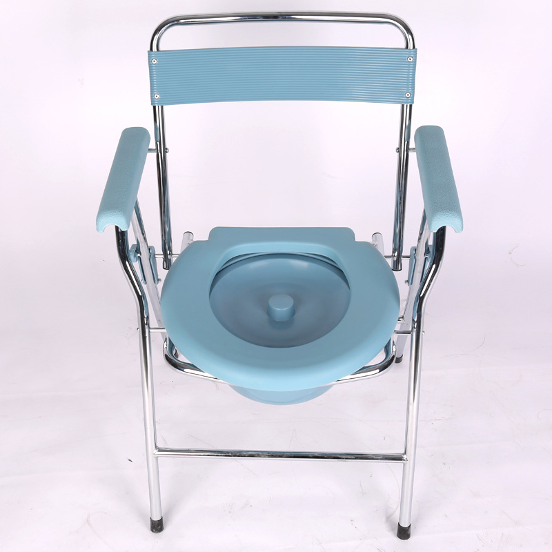 铝合金带轮坐便椅轮椅可折叠老人残疾人洗澡椅成人家用孕妇马桶器