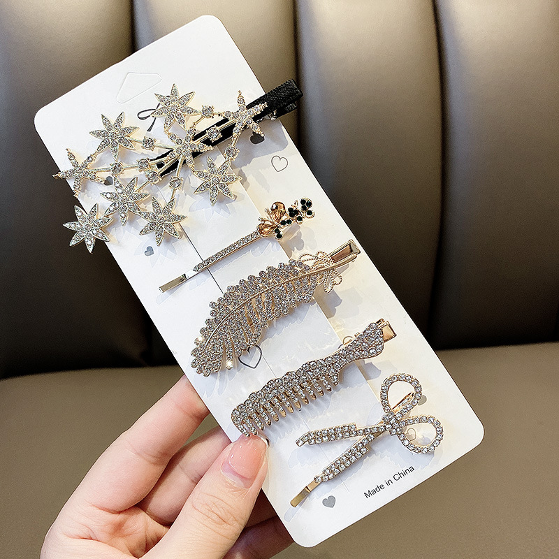 水钻发夹珍珠一字夹网红2021年新款侧边发卡夹子头饰韩国刘海夹女