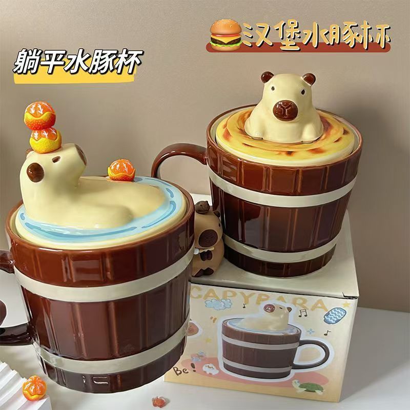 creative capabala capybara ceramic cup ins good-looking mug personalized birthday gifts couple water cup