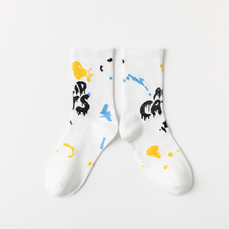 New SocksMen's Middle Tube SocksAutumn and Winter New Ins Fashion Original Design Graffiti Letters Men's Cotton SocksLong Socks