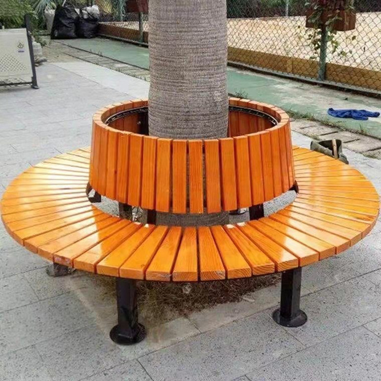 批发零售户外围树座椅公园椅防腐木塑木围树座椅室外广场休息长椅