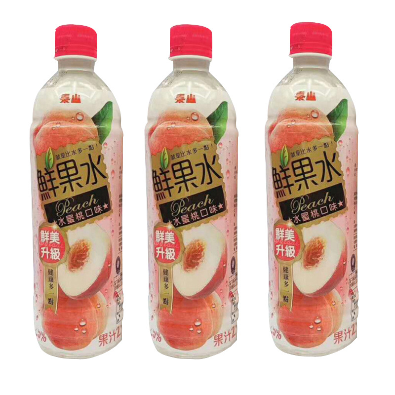 台湾泰山鲜果水590ml水蜜桃口味进口果汁饮料批发