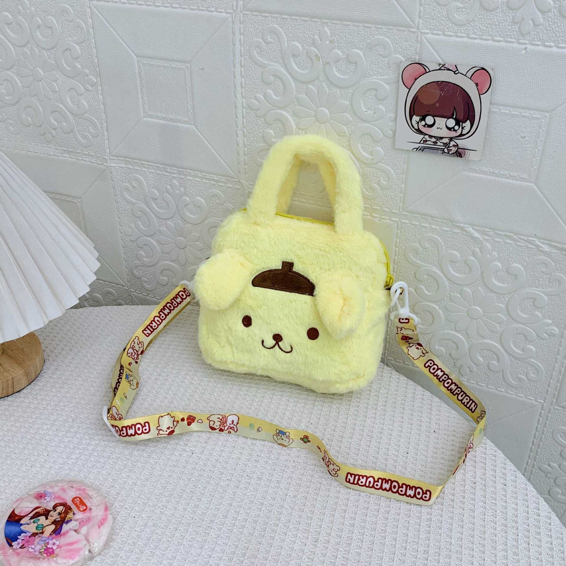 New Cartoon Cute Moetry Baby Plush Crossbody Bag Girl's Crossbody Pouch Western Style Funny Girl Handbag Fashion