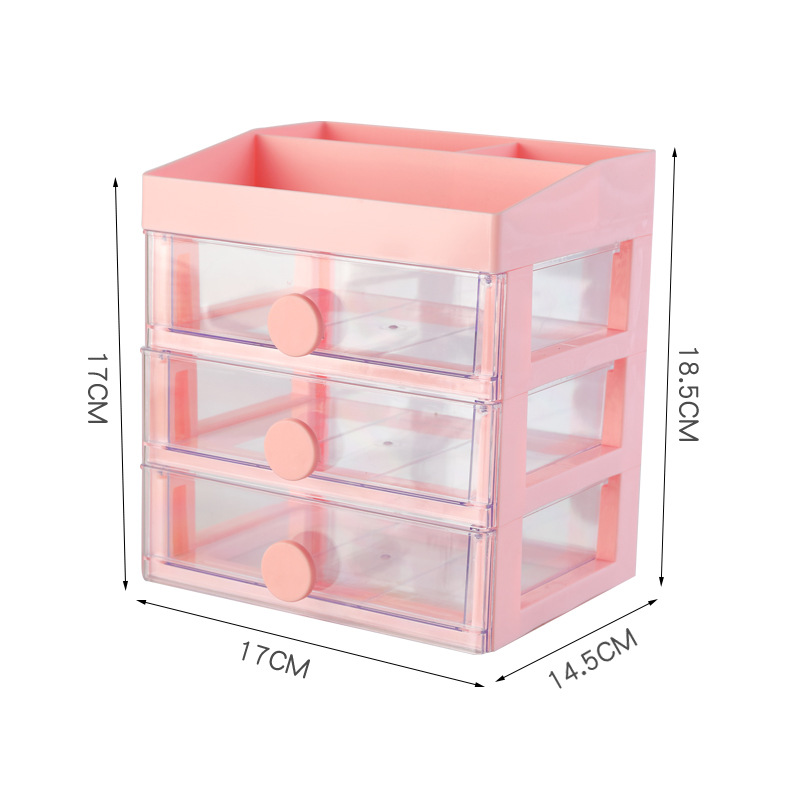 X189 Multi-Functional Transparent Sundries Storage Box Girls' Station Finishing Box Dormitory Drawer Desktop Storage Box