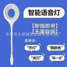 USB人工智能声控灯语音控制小夜灯创意语音灯配件单卖迷你便携LED