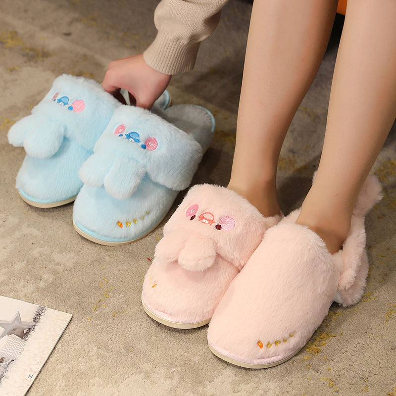 新款卡通兔棉拖鞋女生秋冬家居拖穿两用家居鞋可爱兔子室内棉鞋