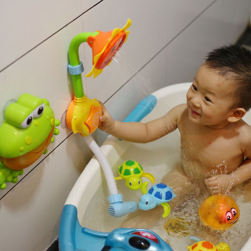 玩具洗澡宝宝套装电动向日葵花洒婴儿小孩子转转童子独立站代发热