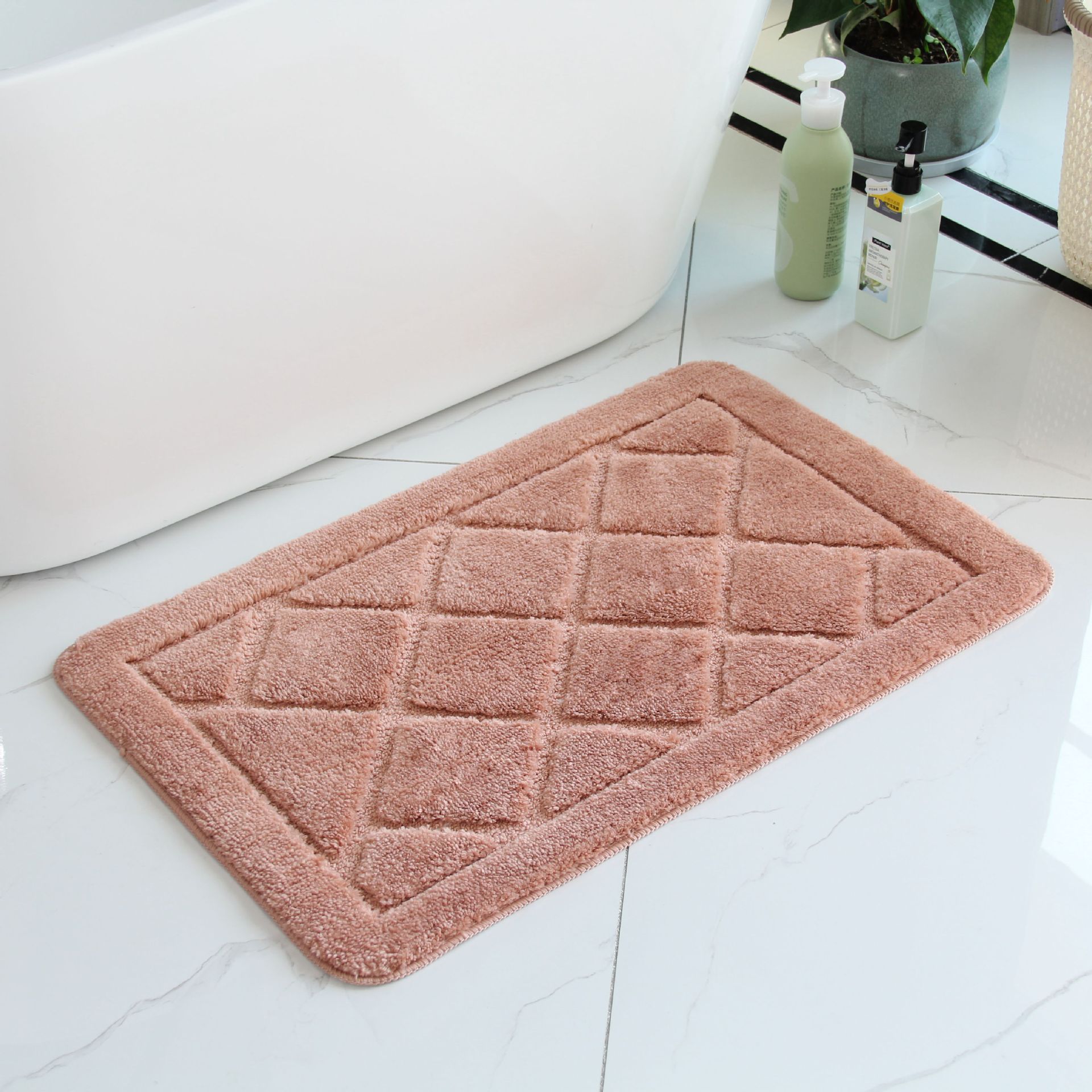 Processing Customized Amazon Bedroom Microfiber Bathroom Non-Slip Mat Shower Room Hydrophilic Pad Entrance Carpet