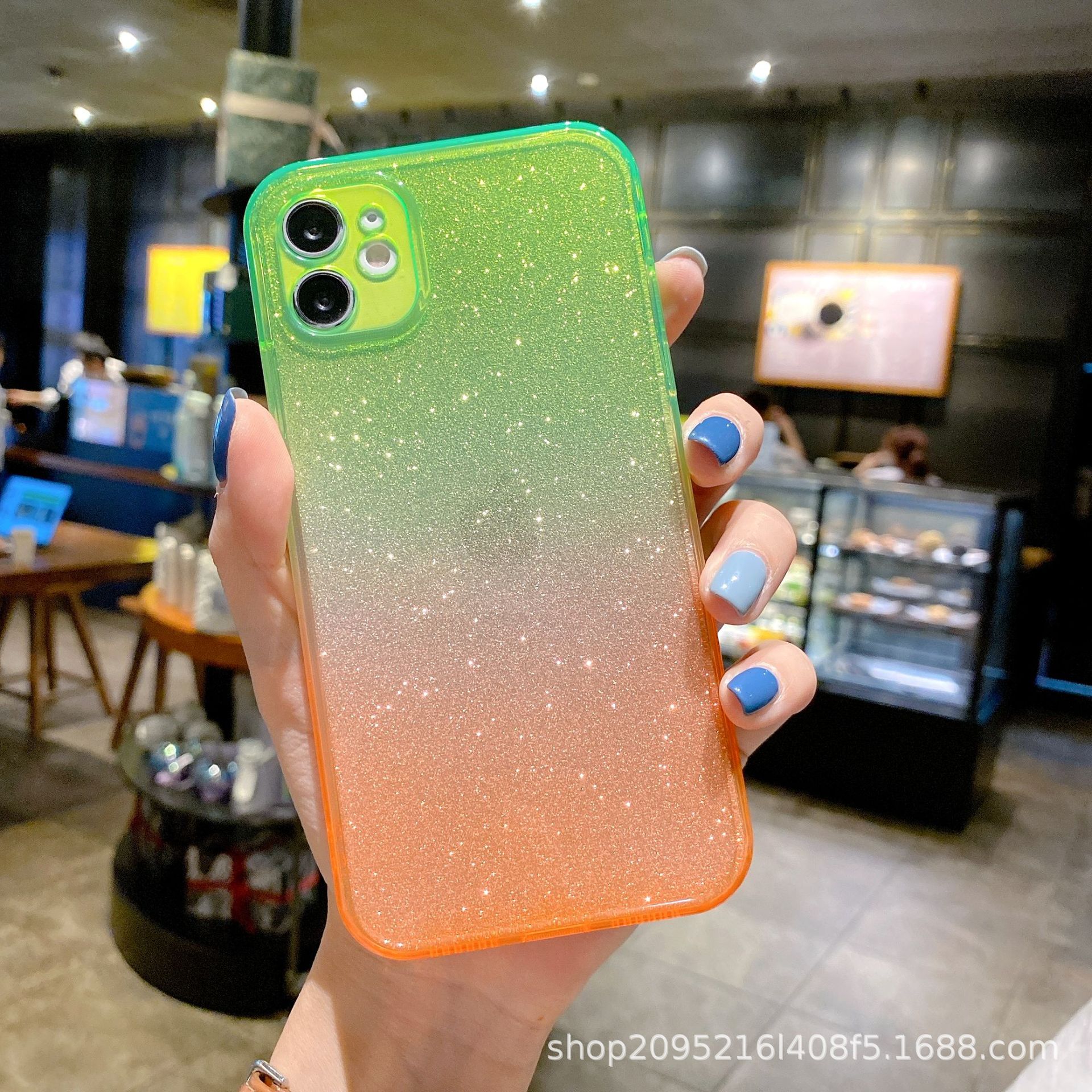 渐变色闪粉手机壳适用于iphone11苹果12 pro max硅胶防摔壳保护套