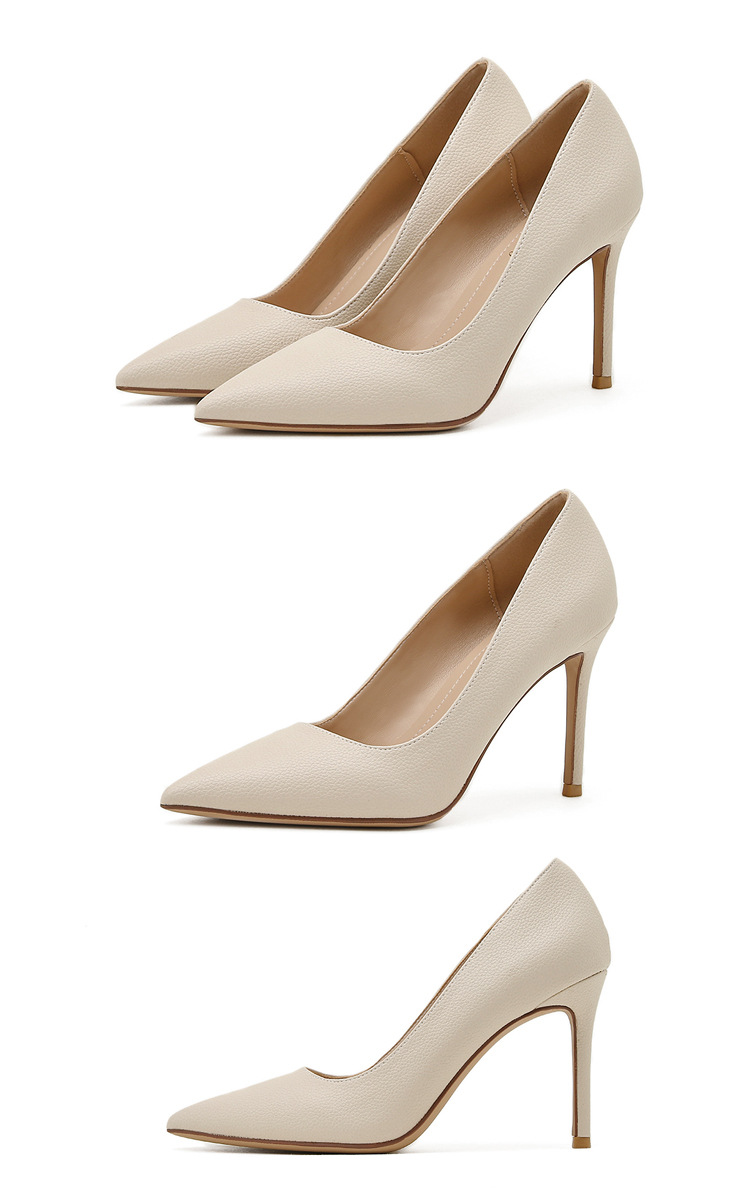 6. 8 .9 .10厘米 单鞋女秋季新款韩版细跟尖头浅口职业四季高跟鞋