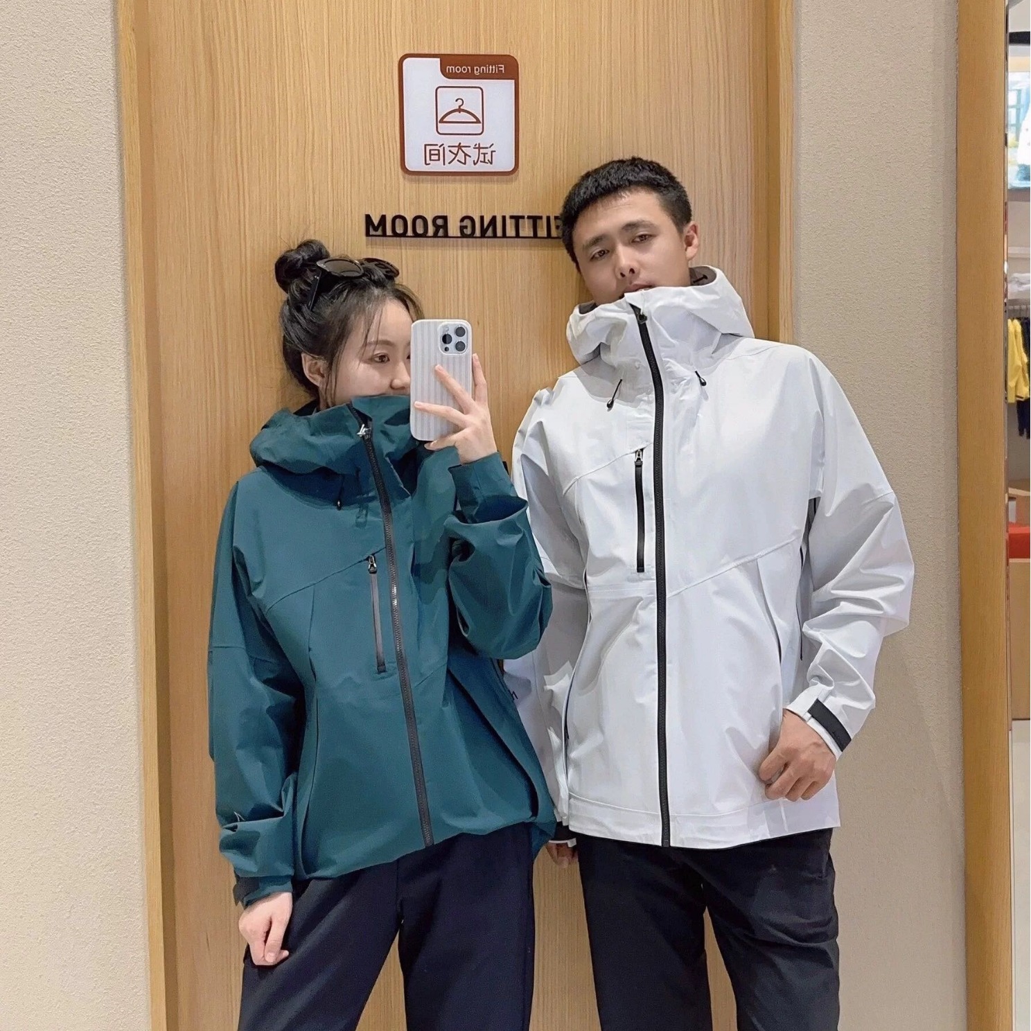 40302 h家春季男女休闲连帽宽松显瘦情侣冲锋衣防风雨风衣外套