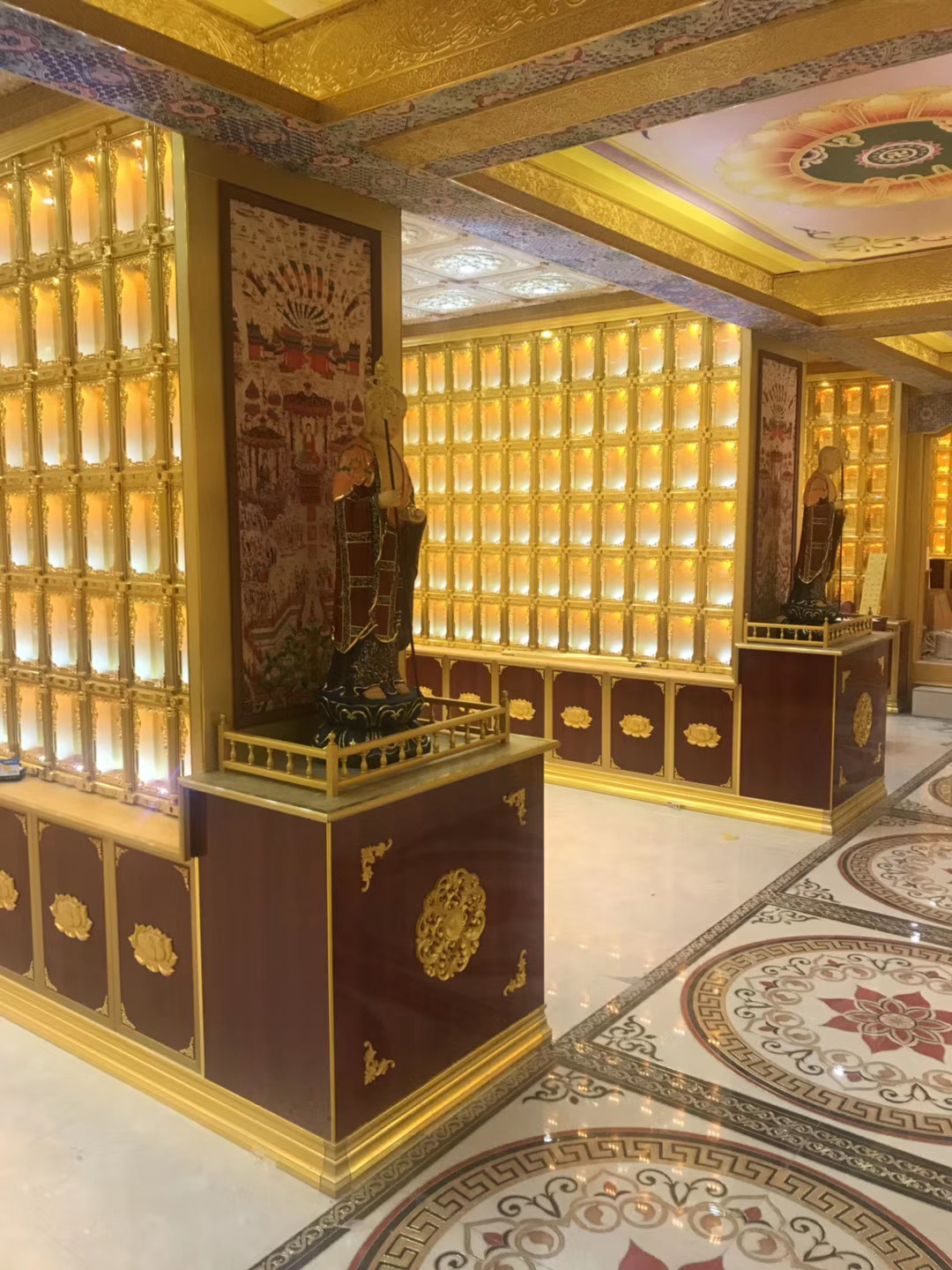 供应佛堂寺院铝合金佛龛佛像存放架万佛殿佛龛墙千佛龛厂家批发