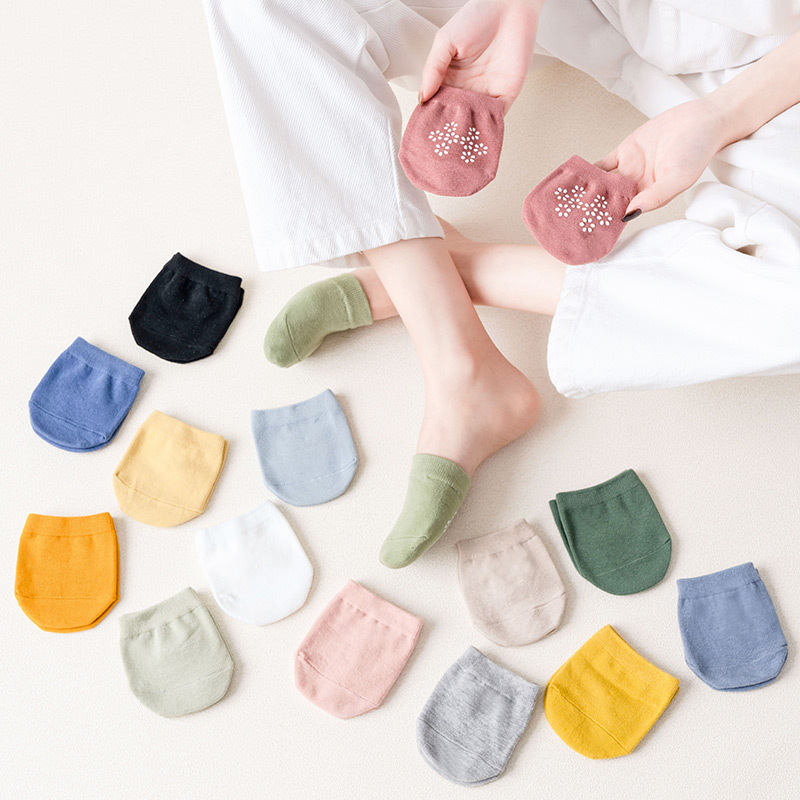 半掌袜女夏季棉袜隐形船袜薄款半截袜子前脚掌硅胶防脱前半拖鞋袜