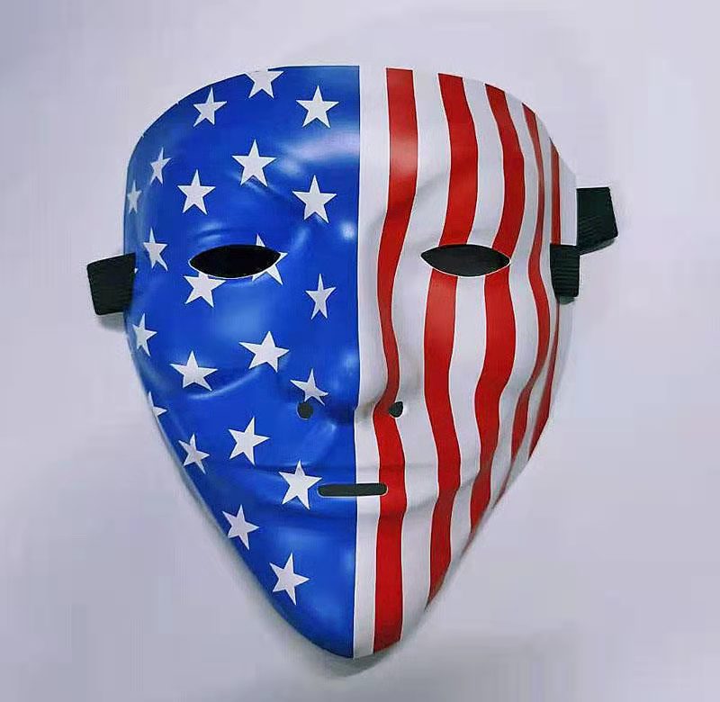 21年新款美国旗款黑v字面具半脸死神阴阳冷光面具