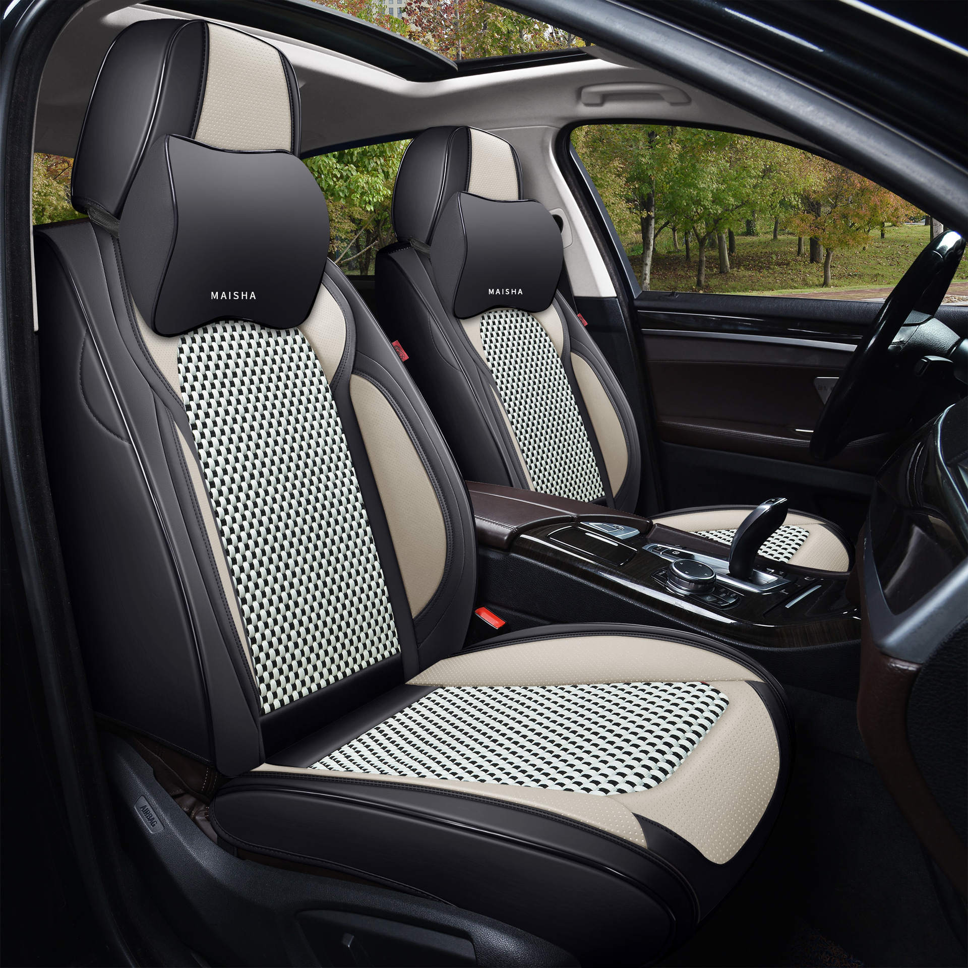 新款汽车坐垫冰丝飞度卡罗拉宝来朗逸卡通座椅套四季通用全包座套