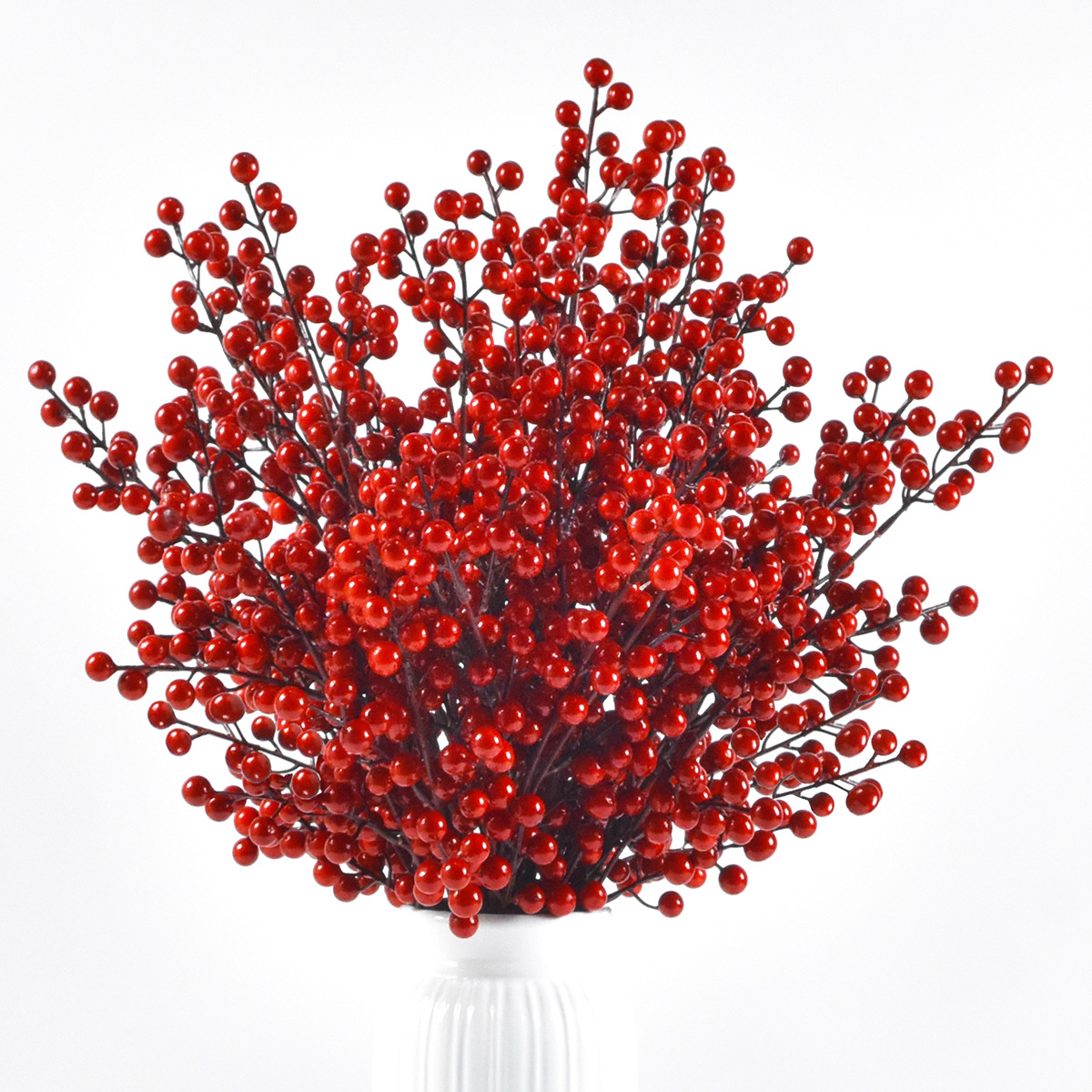 红冬青果吉祥果富贵果发财果圣诞果喜庆装饰酒店前台插花家居摆设