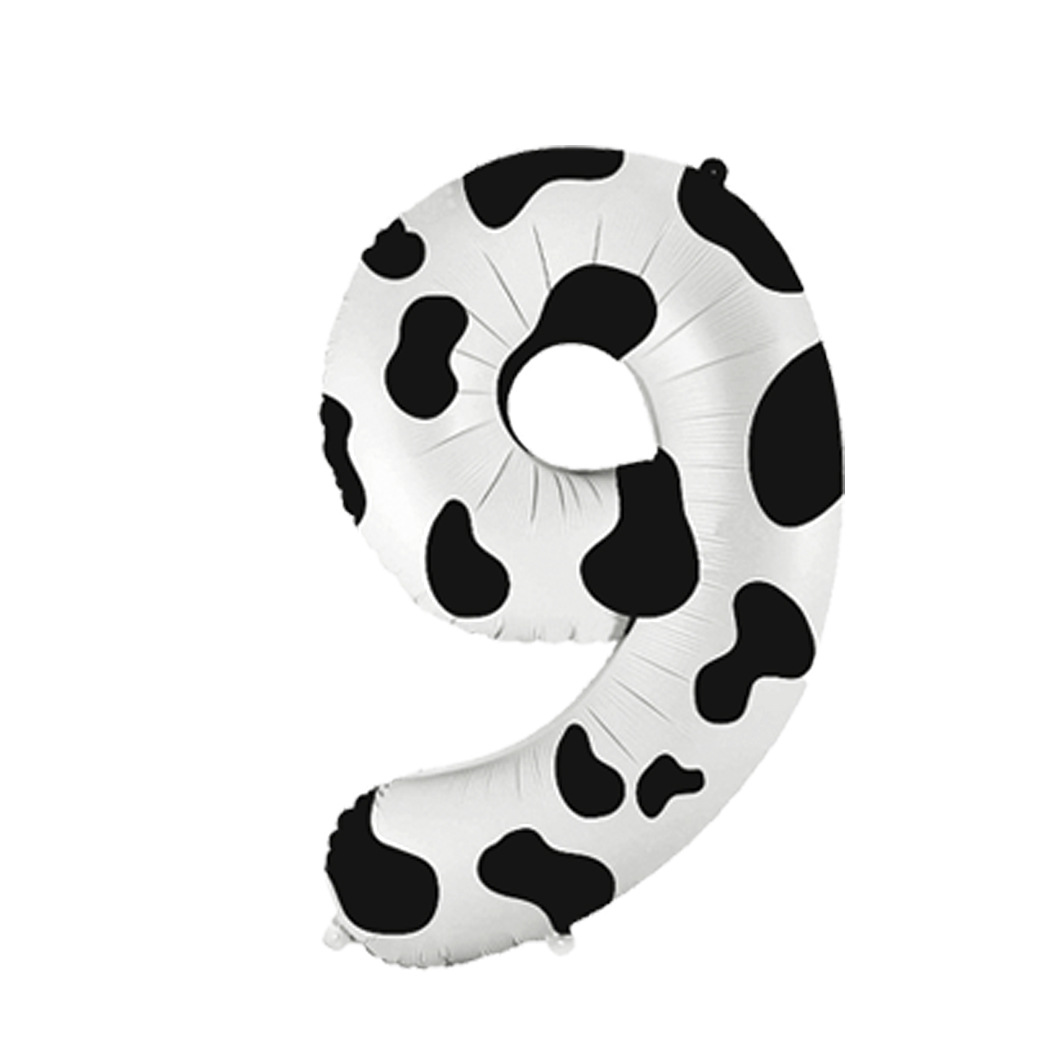 40-Inch Cows Pattern Digital Balloon American Version Milky White Aluminum Film Simple Birthday Party Decoration Layout Balloon