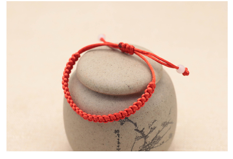 简约本命年手工编织平结红绳手链可调节抽拉情侣手绳手饰赠品批发