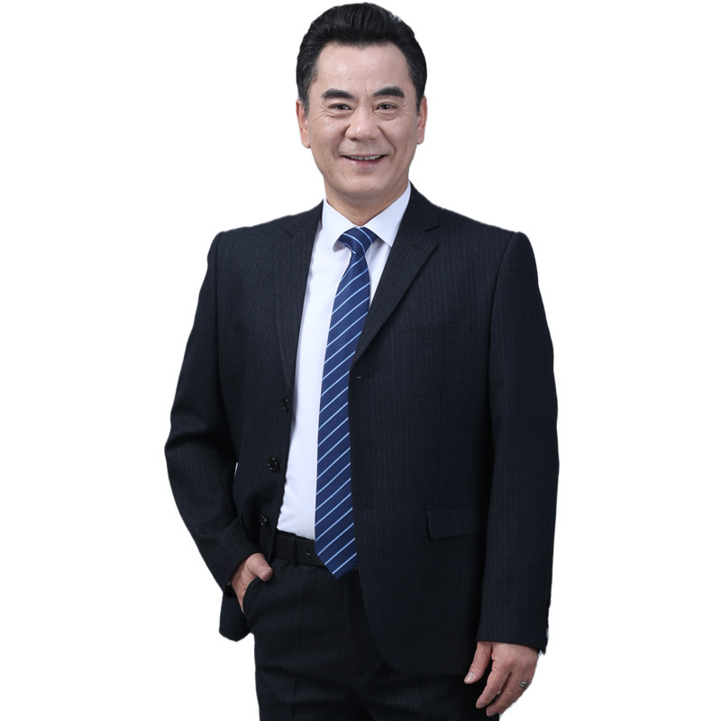 2022春爸爸西装套装老年人正装中老年礼服外套男大码时尚休闲西装