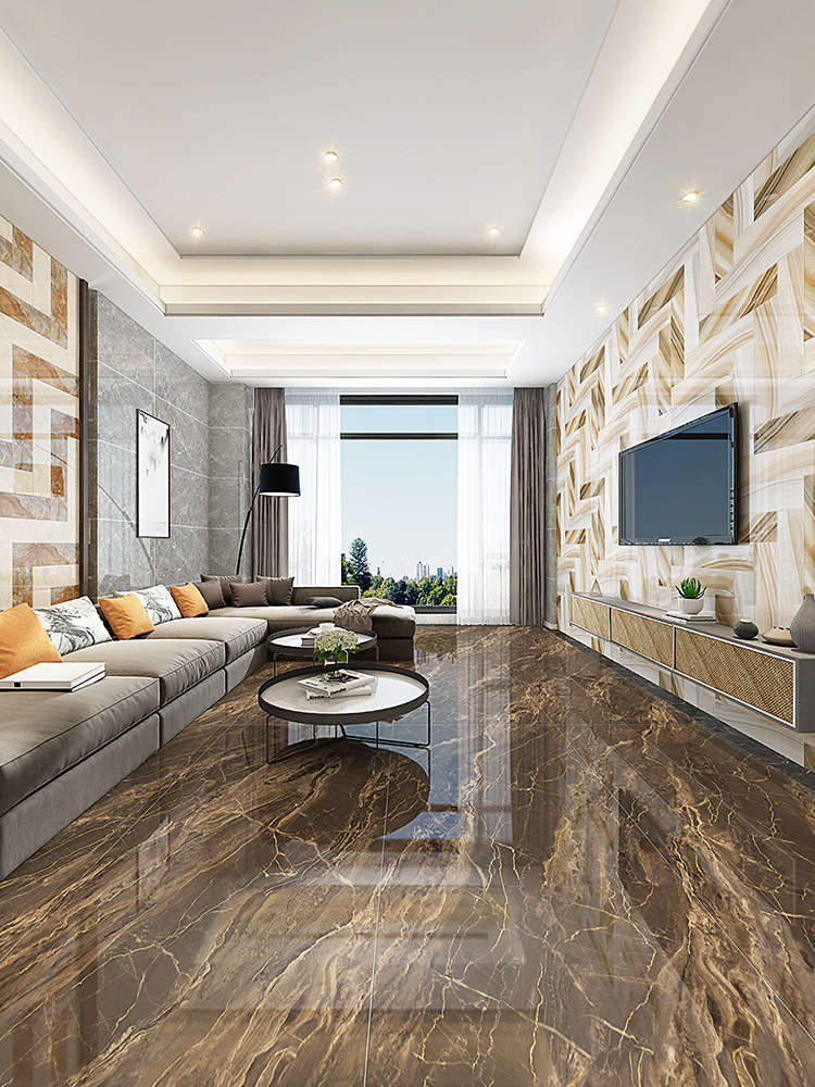 瓷砖大板连纹金丝釉灰色墙砖900x1800客厅电视背景墙大厅防滑地砖