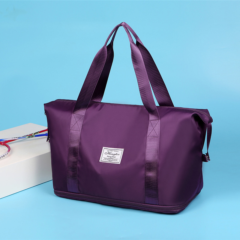 Simple Handbag Expandable Capacity Storage Bag Shoulder Bag Lightweight Outdoor Travel Bag Dry Wet Separation